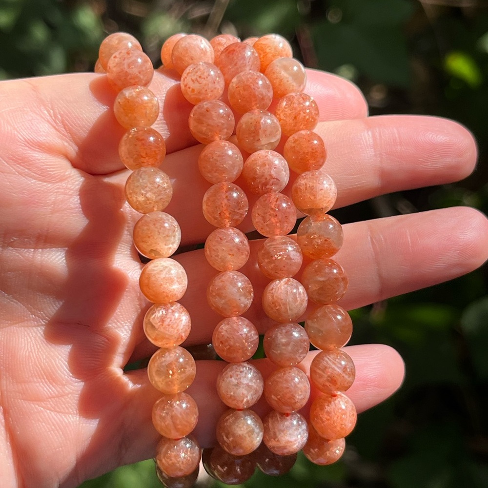 8mm‎ stretchable sunstone bracelet
